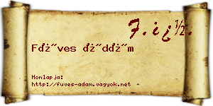 Füves Ádám névjegykártya