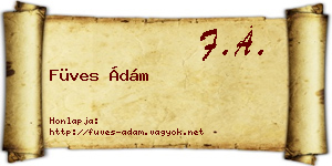 Füves Ádám névjegykártya